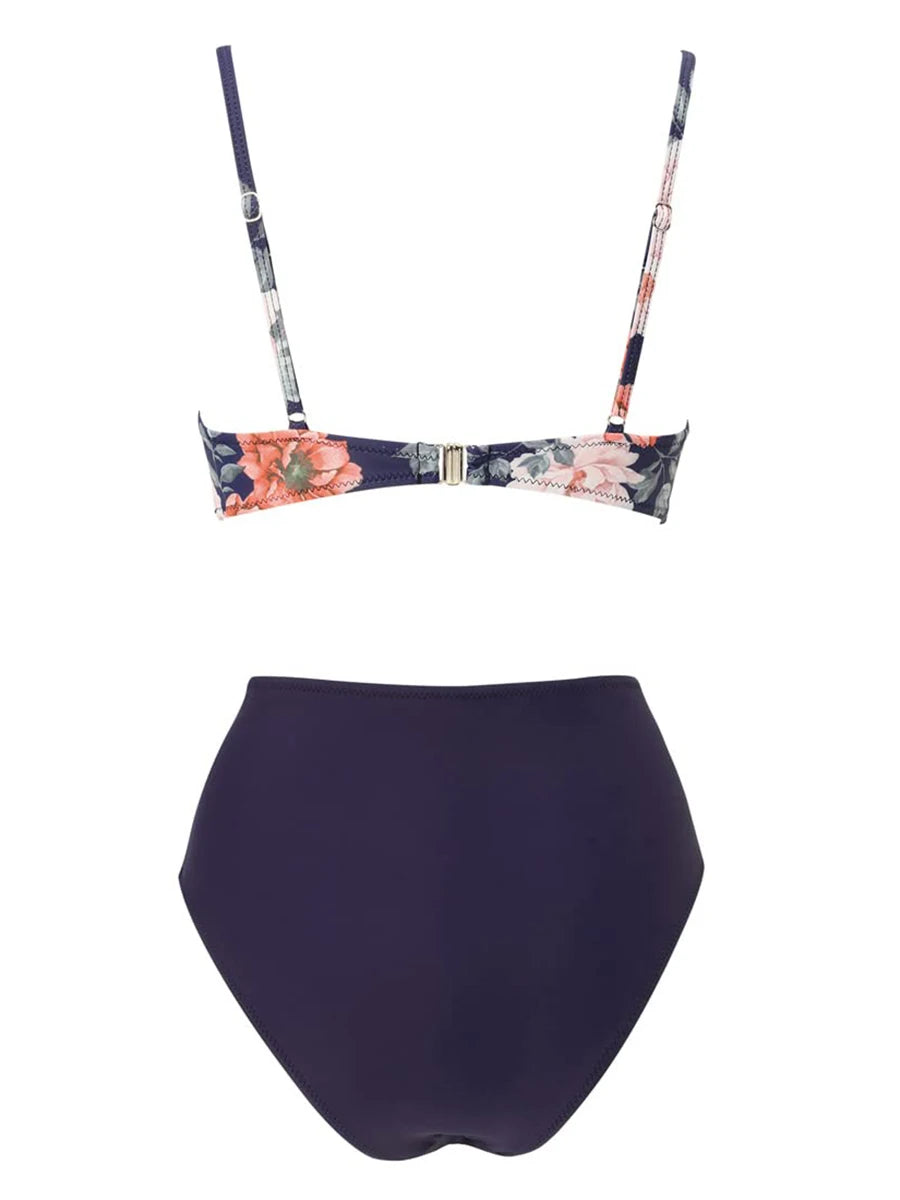 2026 Cross Frill Bikinis Women Swimwear Print Sexy High Waist Swimsuit Female Beachwear Bathers Bathing Swimming Swim Suit