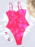 Rinabe String One Piece Suit Whole Swimsuit Hollow Out Women's High-Waisted Swimwear Bathing Suit Solid 2024 Beach Clothes